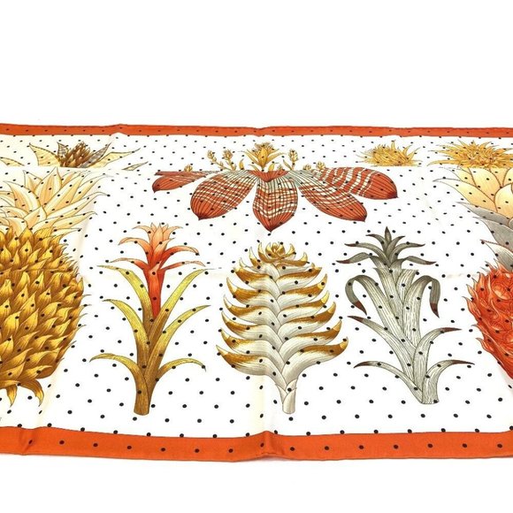 UNUSED HERMES Index Bromeliaceae Bromeliad Catalog Carre 90 Scarf - Picture 4 of 12